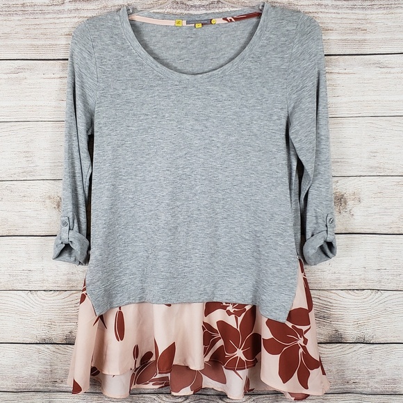 Anthropologie Tops - Anthro Little Yellow Button Layered Swing Tunic M